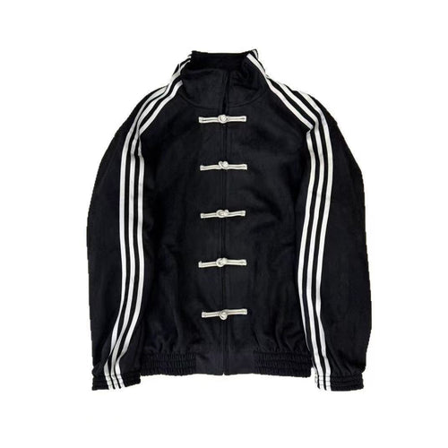 New Chinese Style Suede Unisex Stand Collar Jacket