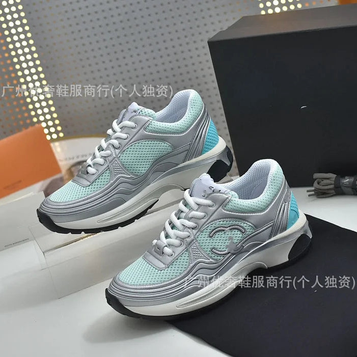 Low Top Silver Dad Sneakers