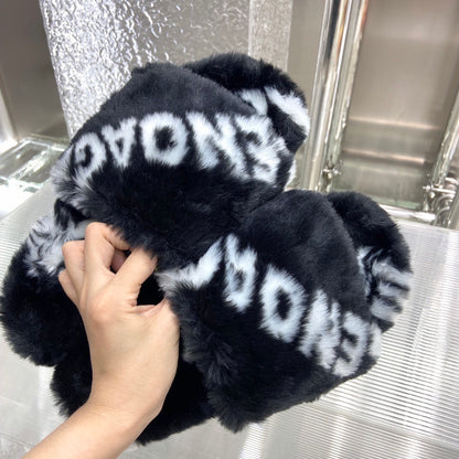 Balenciaga Fur Slide Sandals