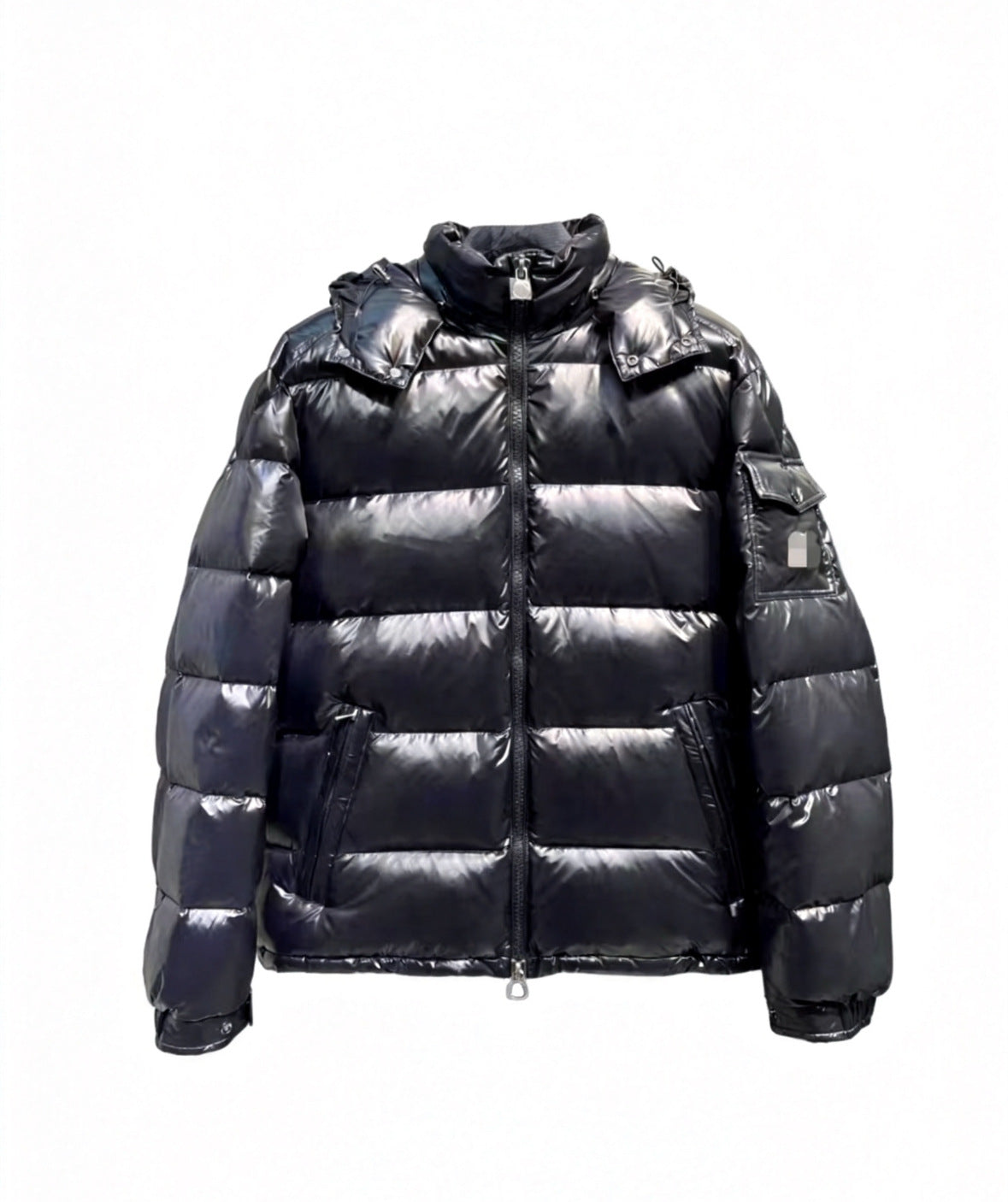 Chaqueta de Plumas Brillante con Capucha