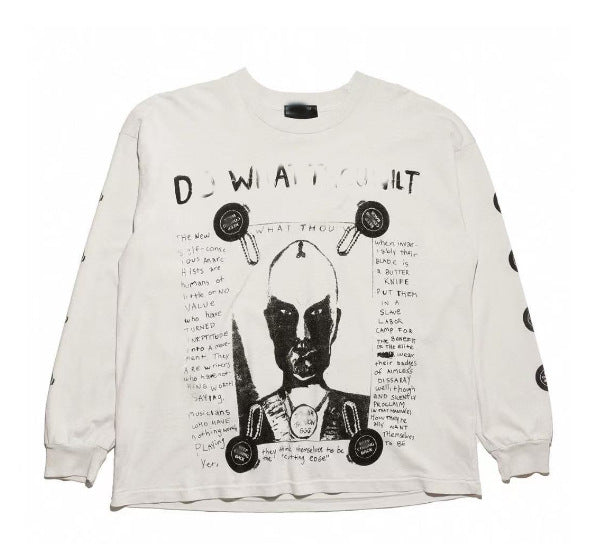 Camiseta Melancólica con Estampado de Retrato Ilustrado