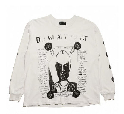 Camiseta Melancólica con Estampado de Retrato Ilustrado