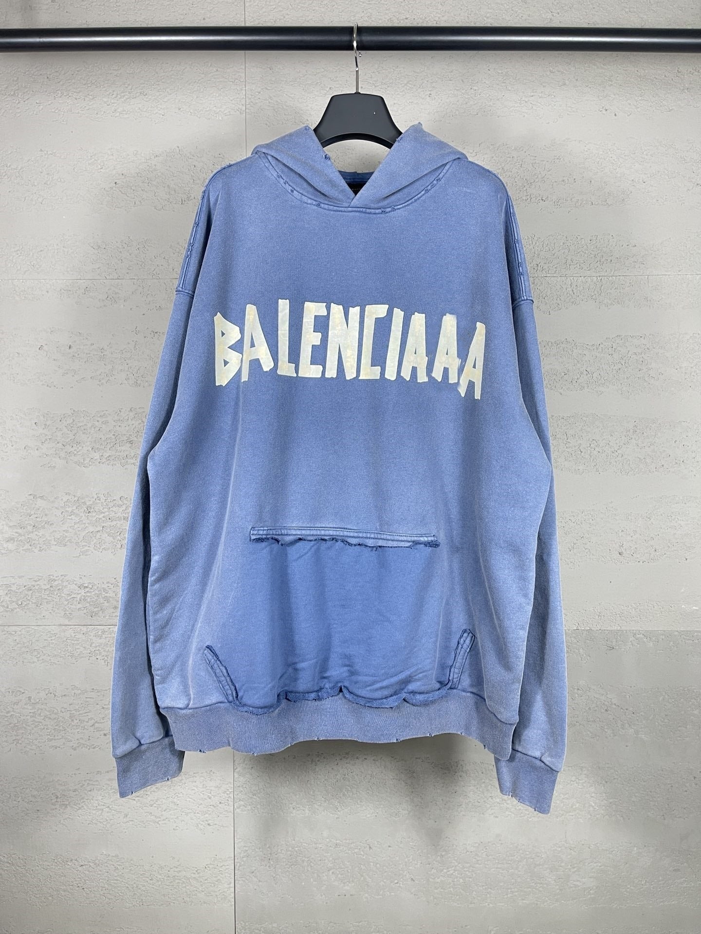 B家 Sudadera con Capucha Efecto Lavado Desgastado