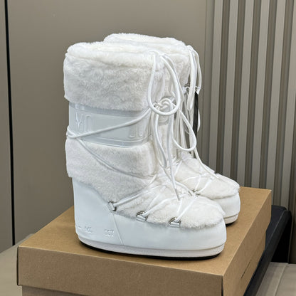 Botas de Nieve con Cordones y Forro de Piel