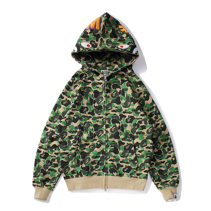 Sudadera con Capucha de Tiburón Bordada 1:1 Estilo Callejero