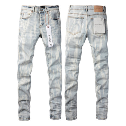 Jeans Slim Rotos Efecto Desgastado Hiphop