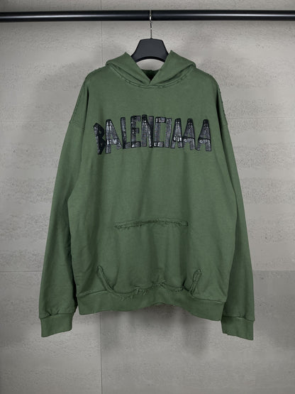 B家 Sudadera con Capucha Efecto Lavado Desgastado