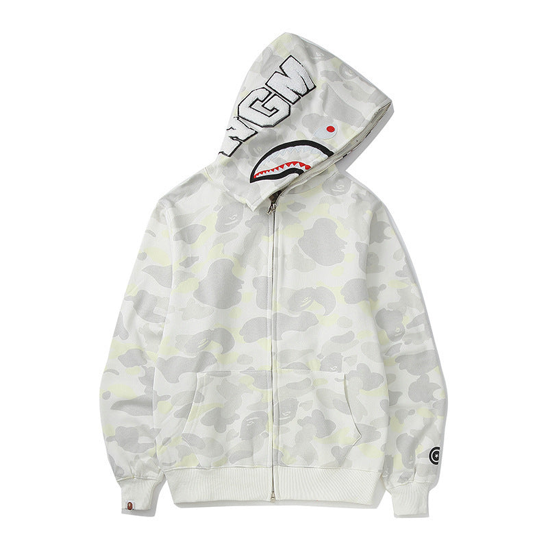 Sudadera con Capucha de Tiburón Bordada 1:1 Estilo Callejero