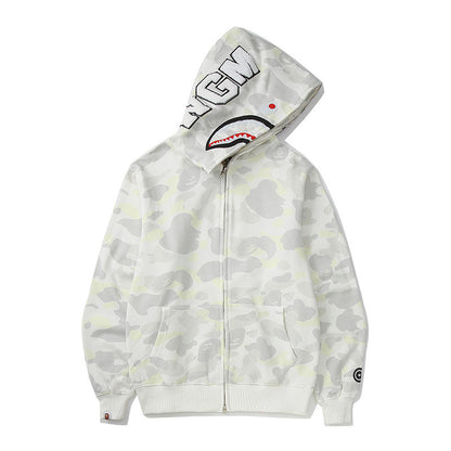 Sudadera con Capucha de Tiburón Bordada 1:1 Estilo Callejero
