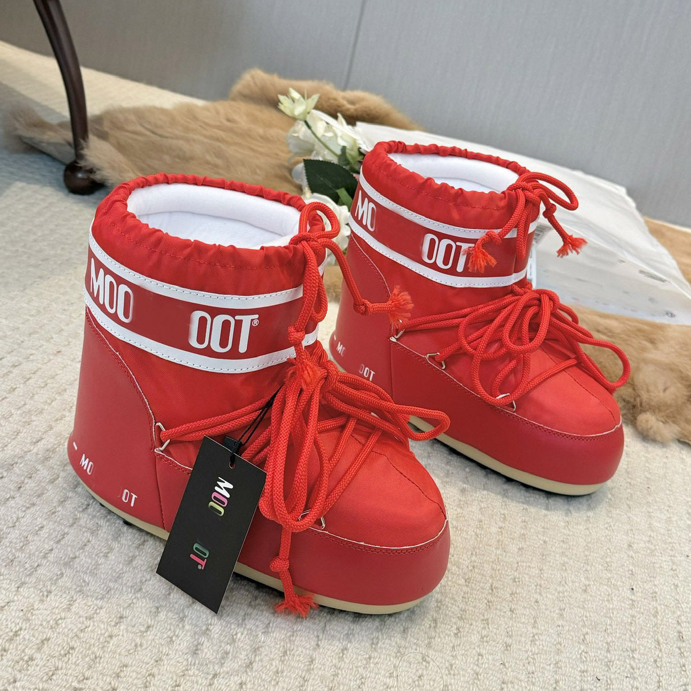 Botas de Nieve de Plataforma con Forro de Piel para Mujer