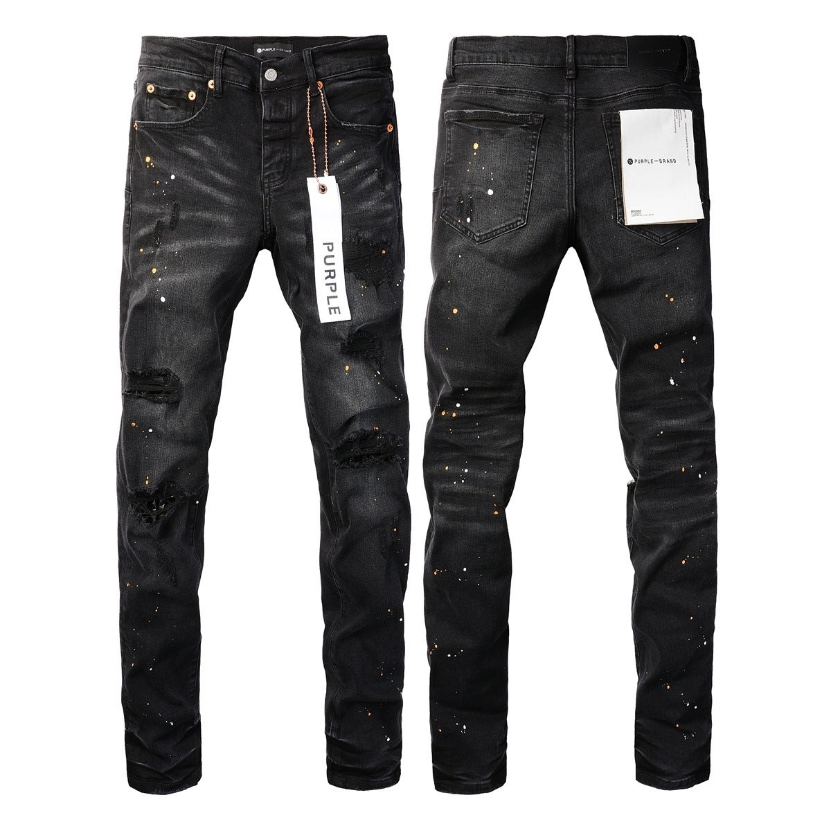 Jeans Slim Rotos Efecto Desgastado Hiphop