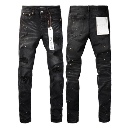 Jeans Slim Rotos Efecto Desgastado Hiphop