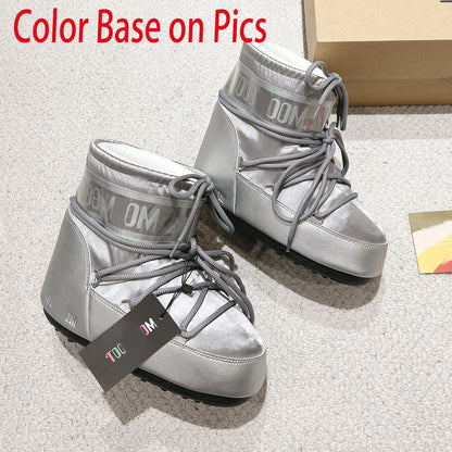 Botas de Nieve de Plataforma con Forro de Piel para Mujer
