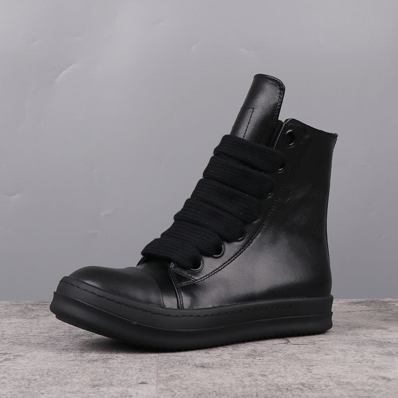Rick Owens Ramones Jumbolace Black Leather