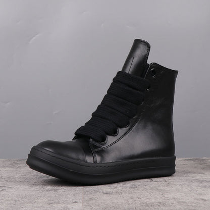 Rick Owens Ramones Jumbolace Black Leather