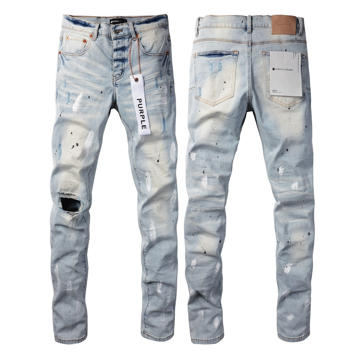 Jeans Slim Rotos Efecto Desgastado Hiphop