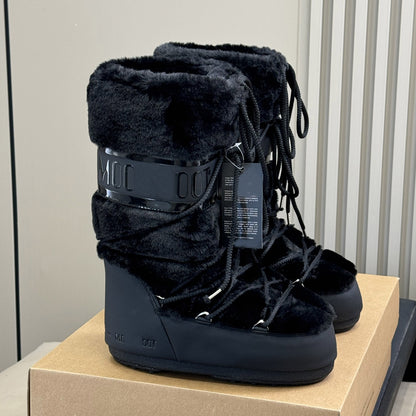 Botas de Nieve con Cordones y Forro de Piel