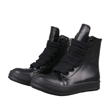 Rick Owens Ramones Jumbolace Black Leather