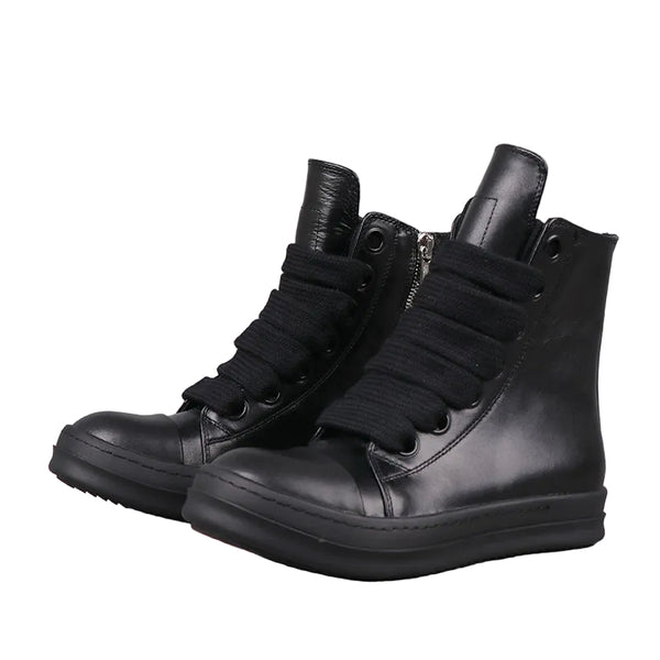 Rick Owens Ramones Jumbolace Black Leather