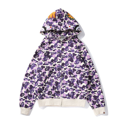 Sudadera con Capucha de Tiburón Bordada 1:1 Estilo Callejero