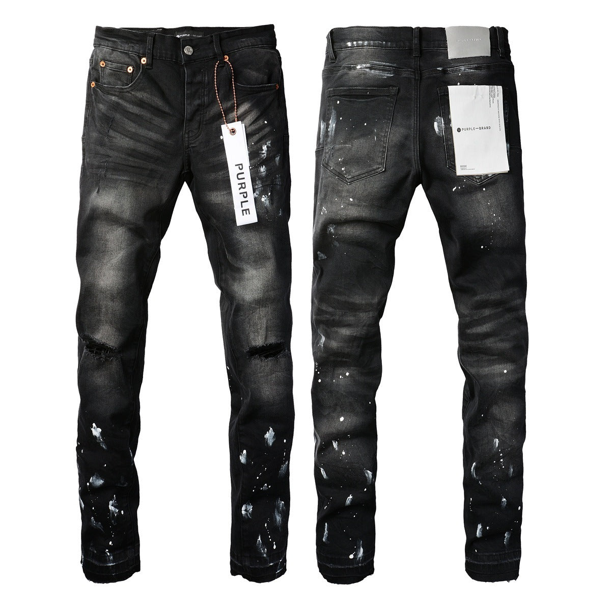 Jeans Slim Rotos Efecto Desgastado Hiphop