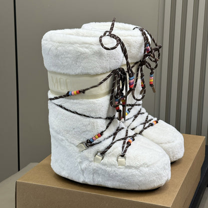 Botas de Nieve con Cordones y Forro de Piel