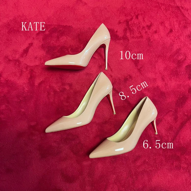 Tacón Rojo Clásico KATE Punta Fina Mujer Zapatos Boda