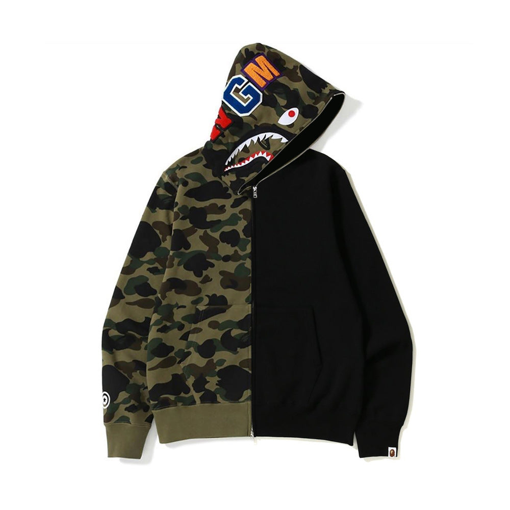 Sudadera con Capucha de Tiburón Bordada 1:1 Estilo Callejero