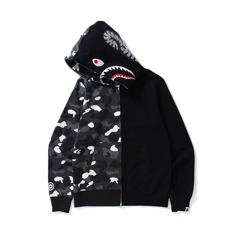 Sudadera con Capucha de Tiburón Bordada 1:1 Estilo Callejero