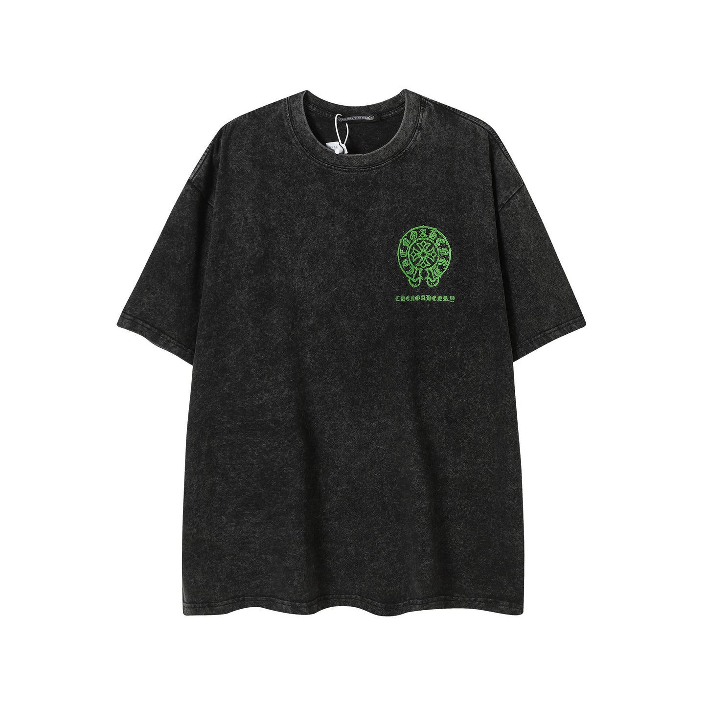 Camiseta Unisex Cruz Sánscrito Parche Metal Luminiscente