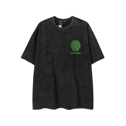 Camiseta Unisex Cruz Sánscrito Parche Metal Luminiscente