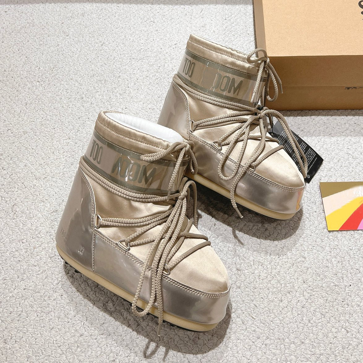 Botas de Nieve de Plataforma con Forro de Piel para Mujer