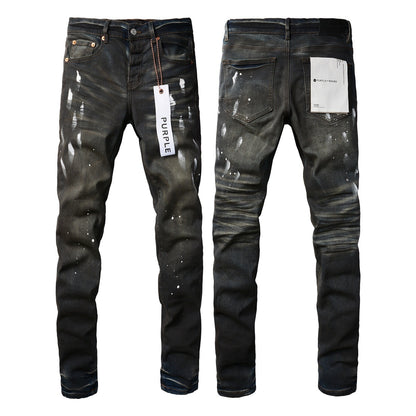 Jeans Slim Rotos Efecto Desgastado Hiphop