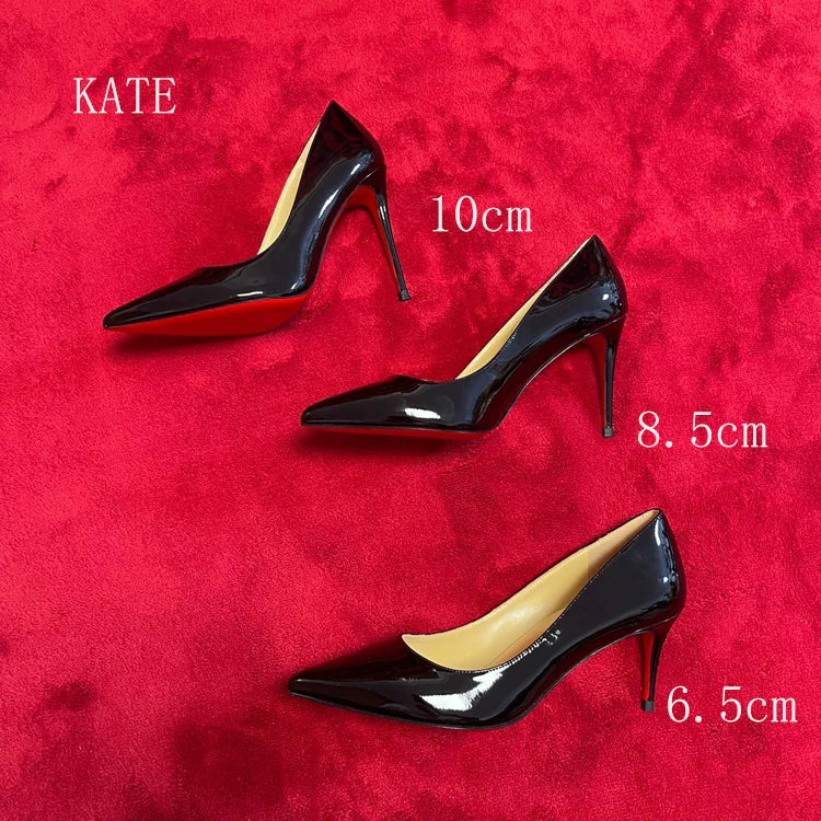 Tacón Rojo Clásico KATE Punta Fina Mujer Zapatos Boda