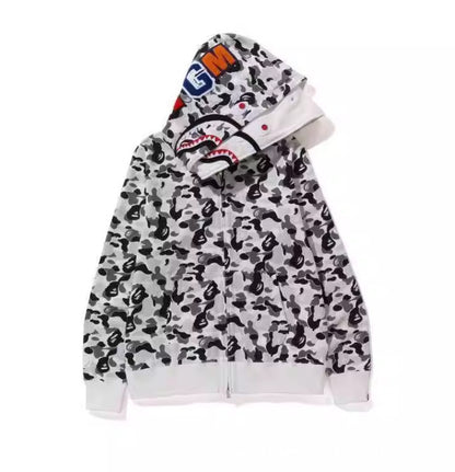 Sudadera con Capucha de Tiburón Bordada 1:1 Estilo Callejero