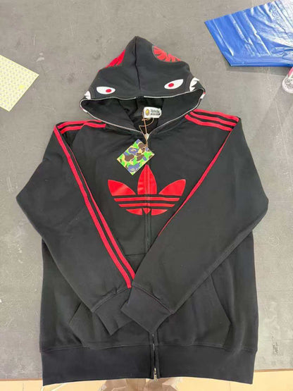 Sudadera con Capucha de Tiburón Bordada 1:1 Estilo Callejero