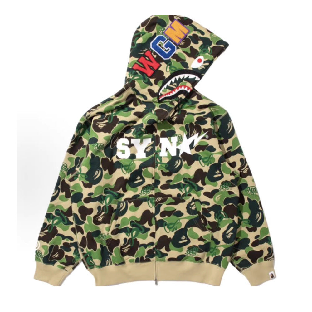 Sudadera con Capucha de Tiburón Bordada 1:1 Estilo Callejero