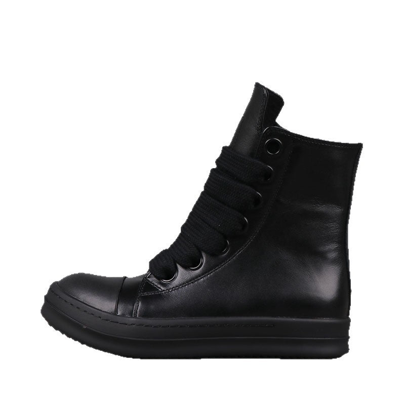 Rick Owens Ramones Jumbolace Black Leather