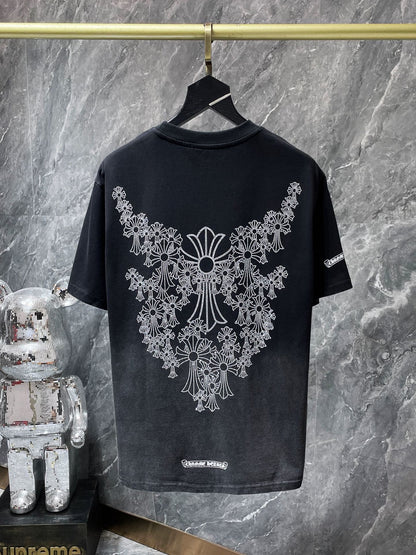 Camiseta Unisex Cruz Sánscrito Parche Metal Luminiscente