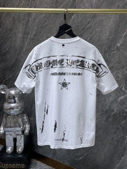 Camiseta Unisex Cruz Sánscrito Parche Metal Luminiscente