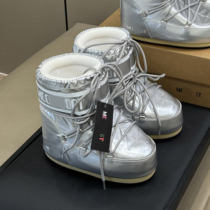 Botas de Nieve de Plataforma con Forro de Piel para Mujer