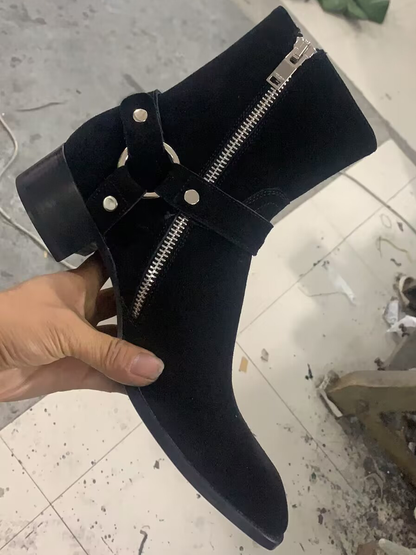 Martens, demi-season suede chelsea, leather fashionable headband English style pointed-toe, European style