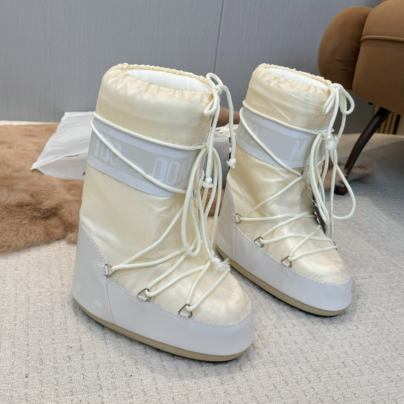 Botas de Nieve con Cordones y Forro de Piel