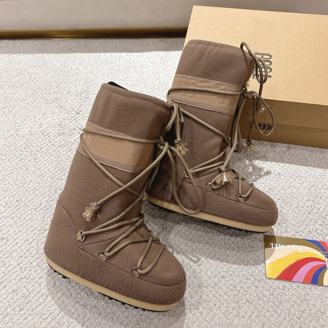 Botas de Nieve con Cordones y Forro de Piel