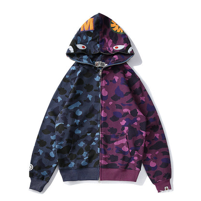 Sudadera con Capucha de Tiburón Bordada 1:1 Estilo Callejero