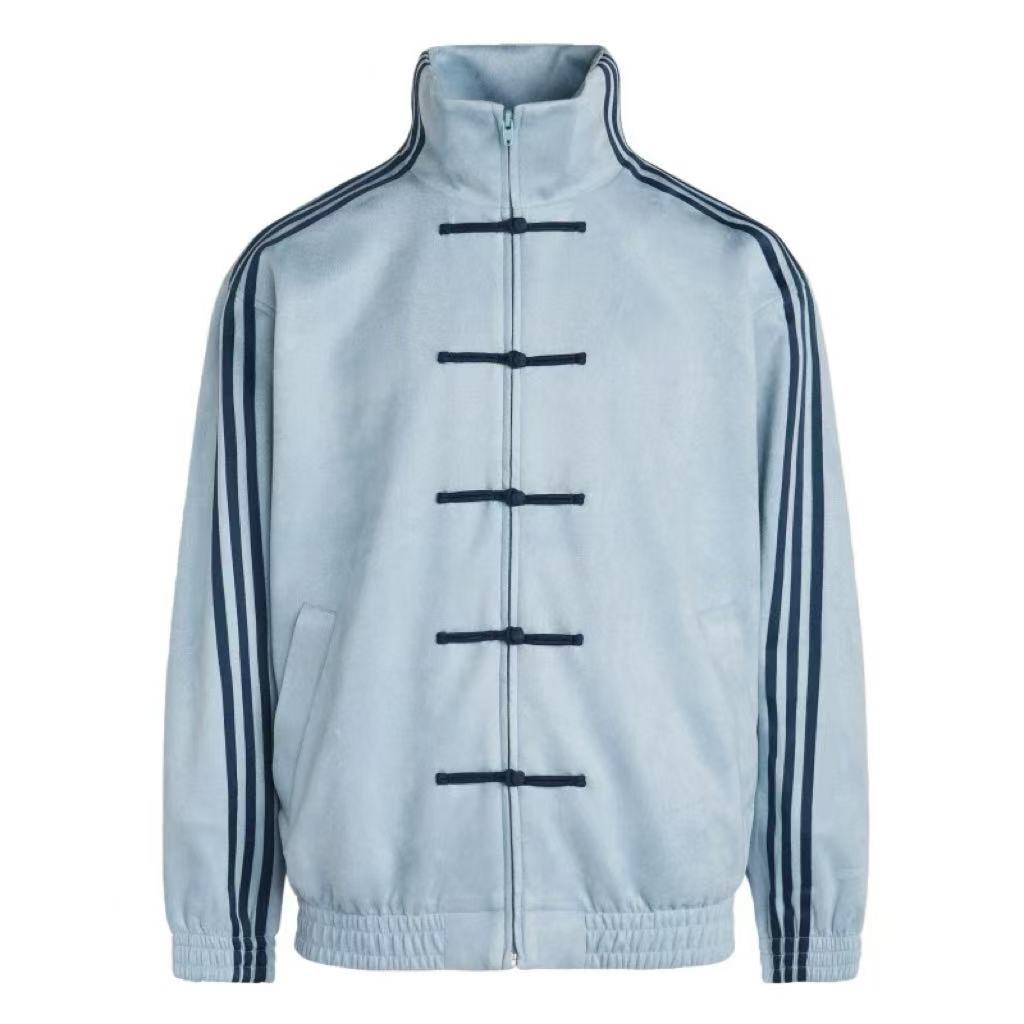 New Chinese Style Suede Unisex Stand Collar Jacket