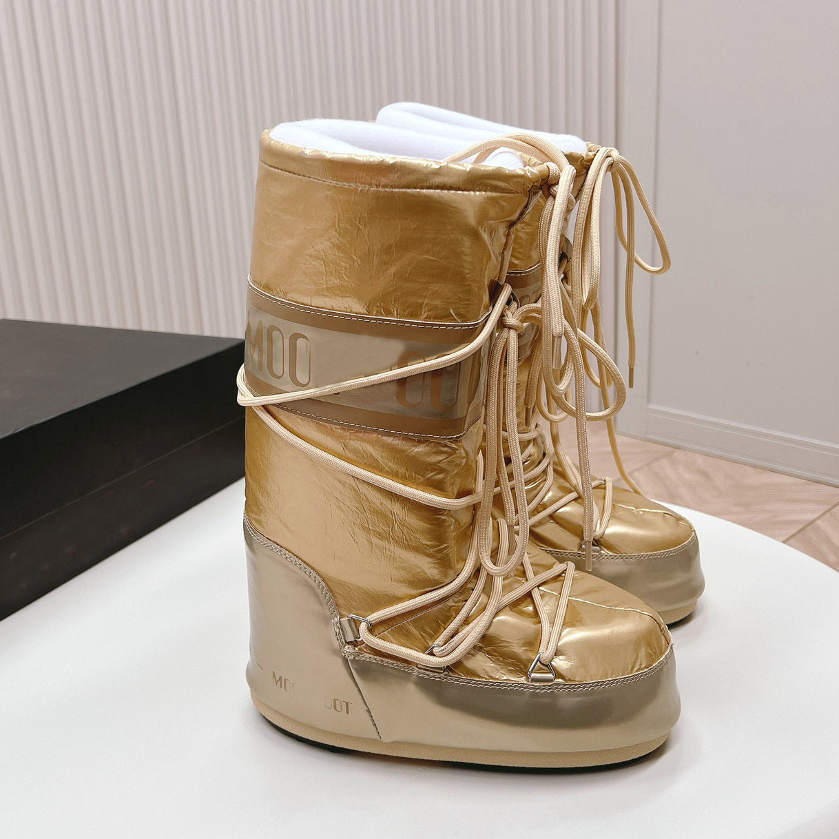 Botas de Nieve con Cordones y Forro de Piel