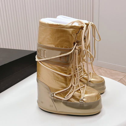 Botas de Nieve con Cordones y Forro de Piel