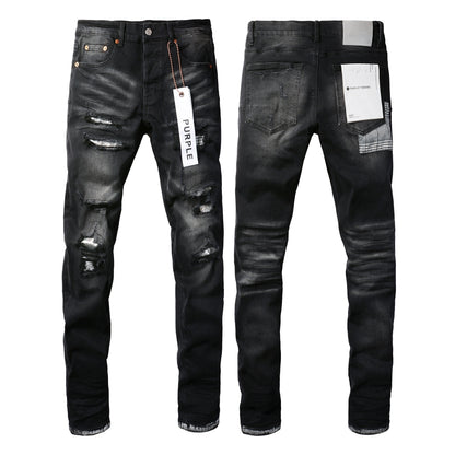 Jeans Slim Rotos Efecto Desgastado Hiphop