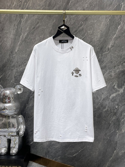 Camiseta Unisex Cruz Sánscrito Parche Metal Luminiscente